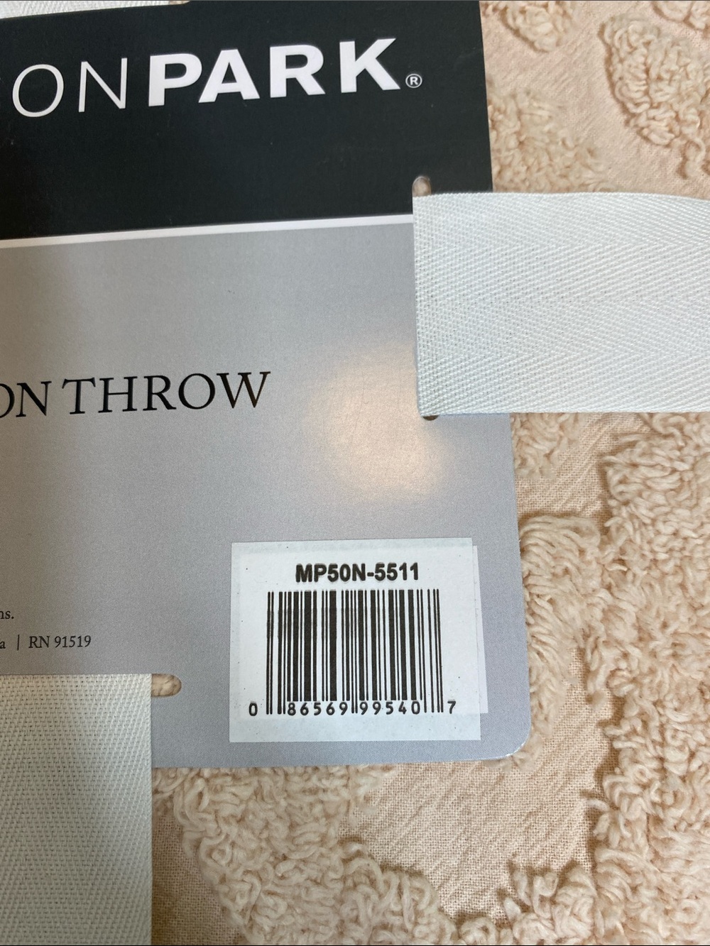 Madison Park Cotton Throw Blanket - Soft Blush Pink - Picture 3 of 4